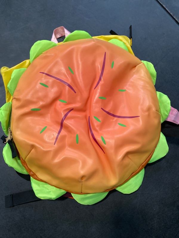 Photo 2 of Cheeseburger Backpack Multi-compartment Universe Hamburger Backpack, Cheese Burger Backpacks Crossbody Bag (Cheeseburger Backpack)