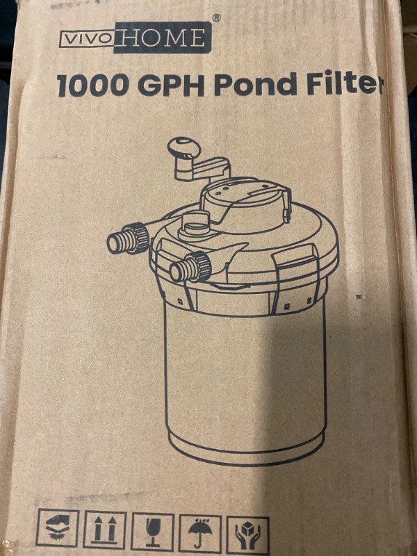 Photo 3 of Bio Pressure Pond Filter, up to 1000 Gallons, Pond Filter System with Convenient Cleaning Crank Handle for Garden, Pool, Fishpond, Black