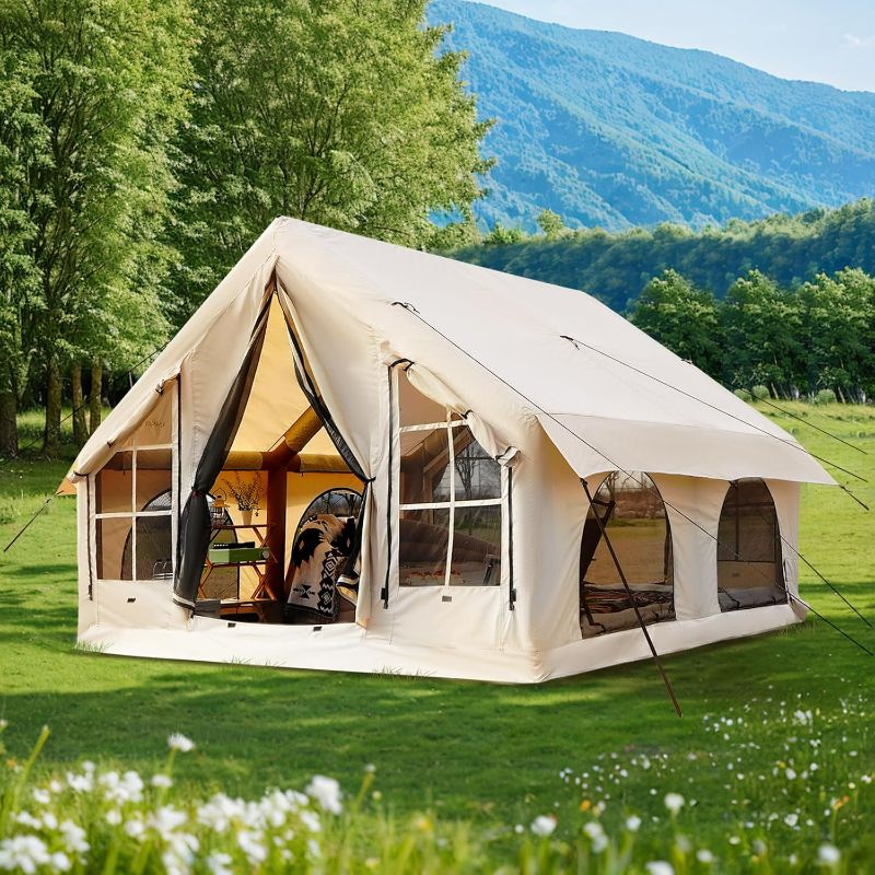 Photo 1 of Inflatable Beige Camping Tent | 5~8 People | Oxford | No Assembly Needed | Luxury Glamping