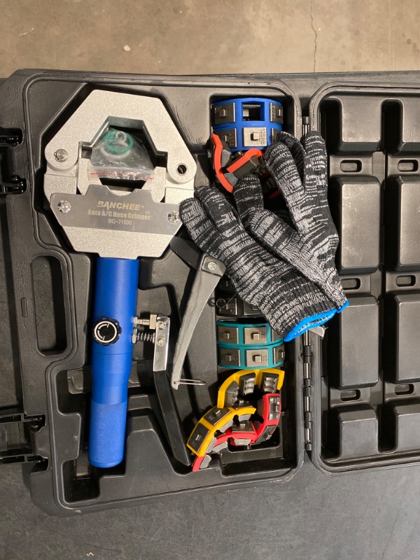 Photo 1 of Hydraulic AC Hose Crimper 71500 Manual A/C Hose Crimper Kit Air Conditioning Repair Handheld Hydraulic Hose Crimping Tool