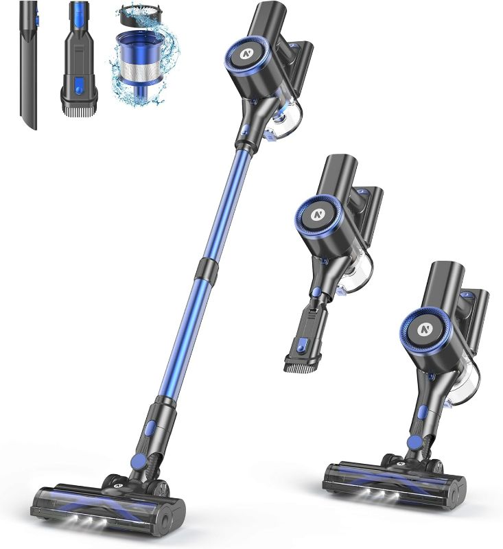 Photo 1 of NADALY Cordless Vacuum Cleaner, Stick Vacuum with 3 Powerful Suction Modes, Max 45 Mins Runtime, Anti-Tangle Vacuum Cleaner for Home, 8-in-1 Rechargeable Vacuum for Carpet, Pet Hair, Hard Floors