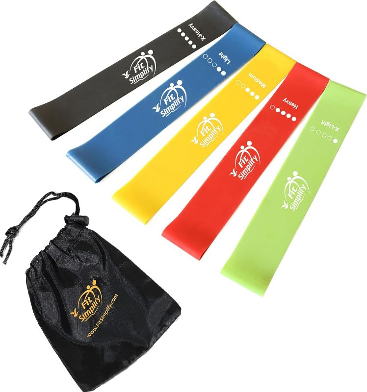 Photo 1 of Fit Simplify Resistance Loop Exercise Bands with Instruction Guide and Carry Bag, Set of 5