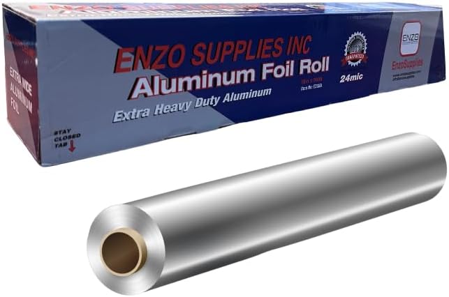 Photo 1 of 18" Wide x 500' Long Extra Heavy Duty Premium Aluminum Foil Roll 24 Microns Thick (Pack of 1) Commercial/Food Service Industry Grade