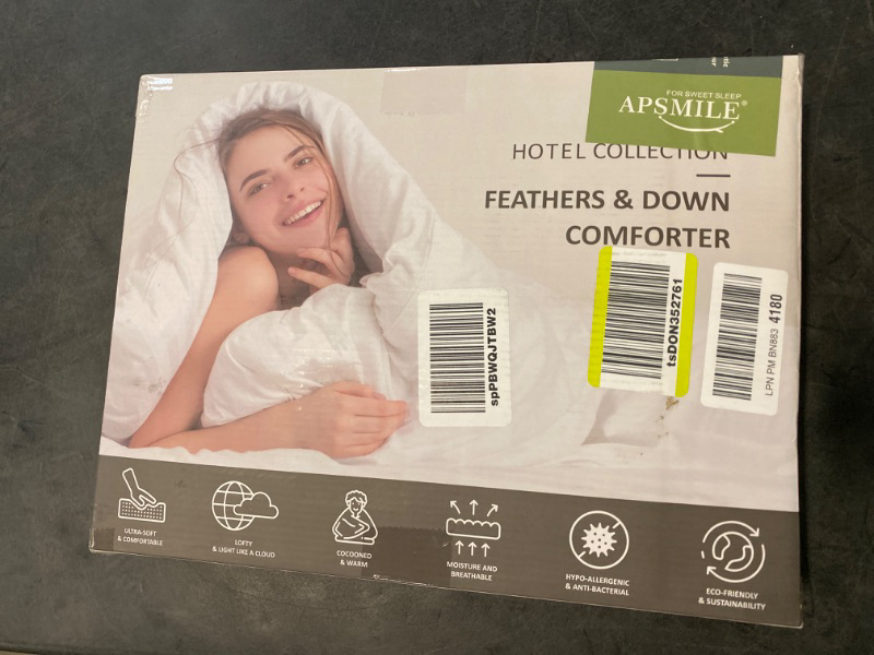 Photo 3 of APSMILE Lightweight Down Blanket, Summer Cooling Down Comforter Full/Queen Size, Ultra-Soft Breathable Thin Bed Quilt Duvet with Satin Trim(Full/Queen, Cream White)