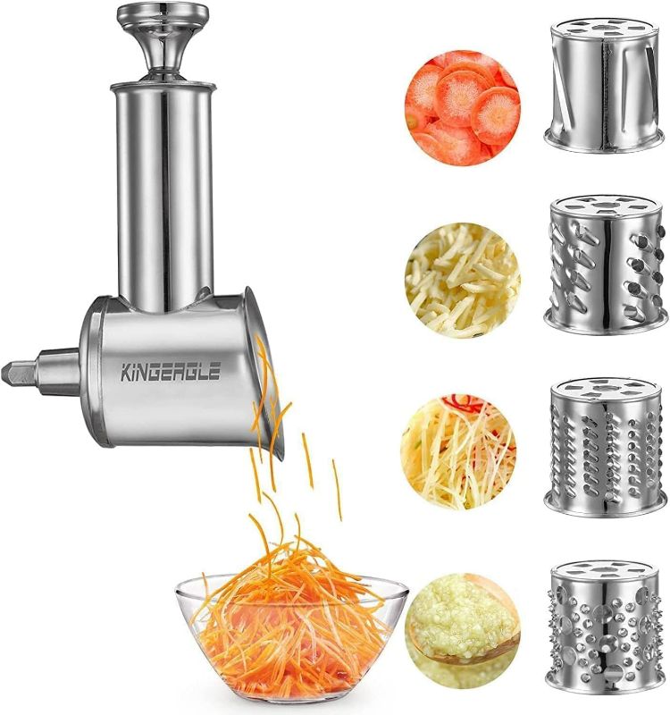 Photo 1 of Stainless Steel Slicer Shredder Attachment for KitchenAid Mixer, Cheese Grater, Food Slicer for KitchenAid Mixer, Accessories for Kitchenaid