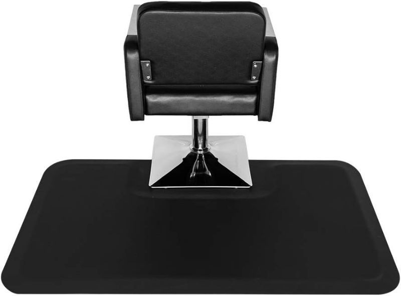 Photo 1 of OmySalon 1/2'' Thick Anti Fatigue Mat for Hairstylist Standing, 3'x5' Barber Floor Matt with Square Cut Out for Salon Styling Chair, Hair Cutting Hairdressing Equipment