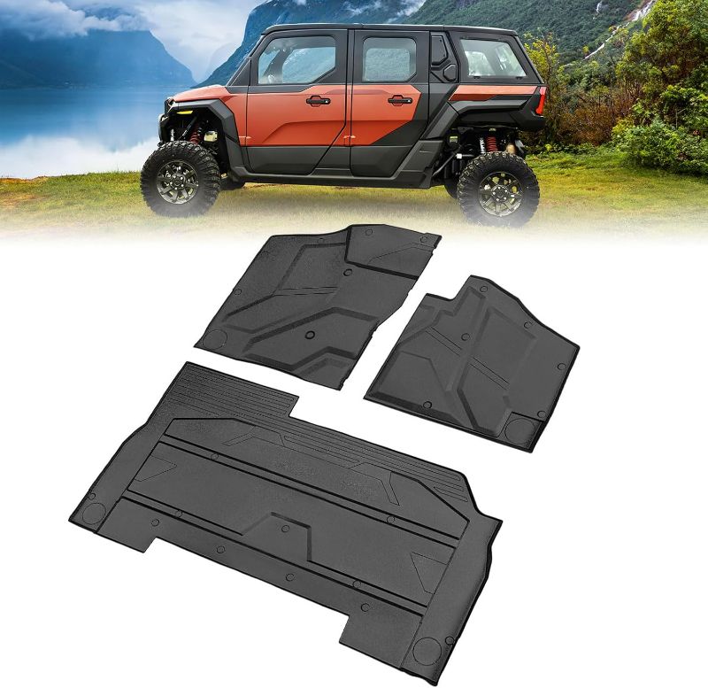 Photo 1 of KEMIMOTO TPE Floor Mat Compatible with Polaris Xpedition XP 5/ADV 5 2024+ Front and Rear Anti-Slip Foot Mat Easy to Clean Waterproof Footwell Mats Compatible with Polaris Xpedition Accessories 3 PCS