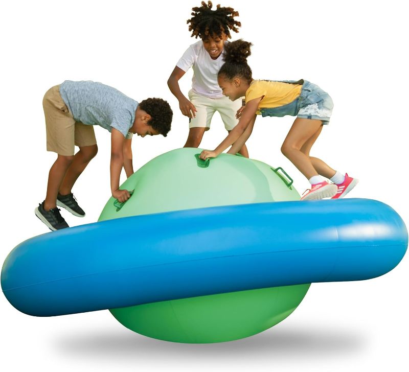 Photo 1 of Hearthsong 8-Foot Inflatable Dome Rocker with 6 Handles - Children's Fun Play Equipment Blow Up Giant Bouncer Backyard Toy for Outdoor Game Activities for Boys and Girls Ages 5+ (Max Weight 250 lbs)