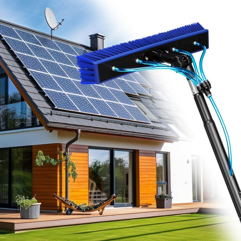 Photo 1 of 26FT Water Fed Pole Kit, Window Solar Panel Cleaning Brush and Pole, Window Washing Equipment Solar Panel Roof Glass Cleaner Tool