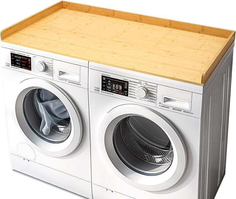 Photo 1 of Washer Dryer Countertop, 27.5" x 54" Bamboo Washer and Dryer Countertop for Laundry Room Organization(Natural)