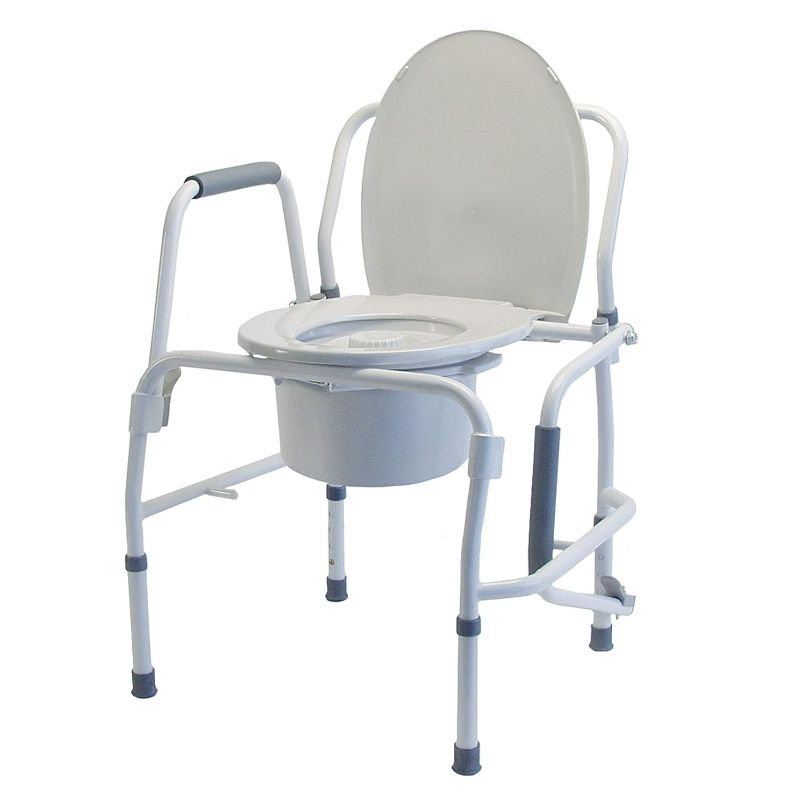 Photo 1 of Graham-Field Lumex 3-in-1 Bedside Commode Chair, Raised Toilet Seat, Toilet Safety Rails, Height-Adjustable, White