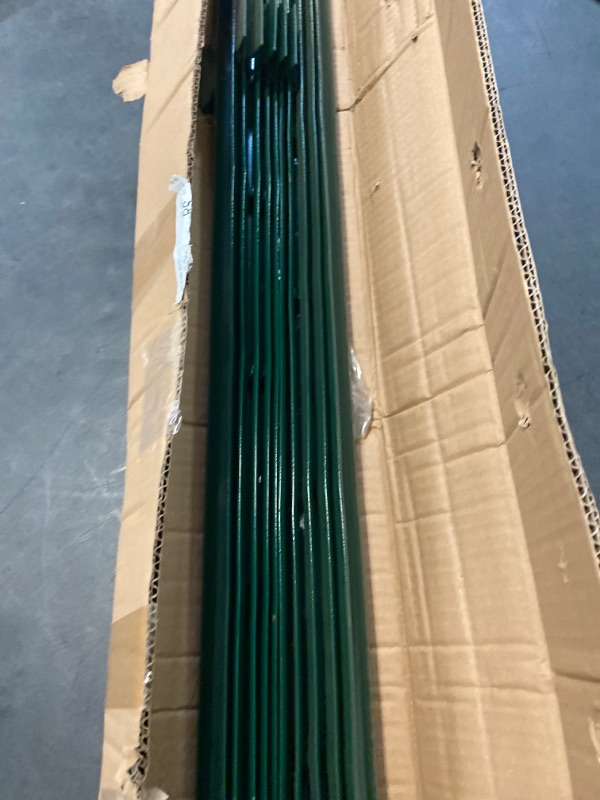 Photo 1 of (3-4-5-6-7 Feet) TANIVO Heavy Duty Fence Post with Spike Bottom Design (Pack 10) Includes Zip Ties & Post Clips, Sturdy/Weatherproof/Eassy to Install U-Shaped Metal Fence Post for Holding Garden Fence