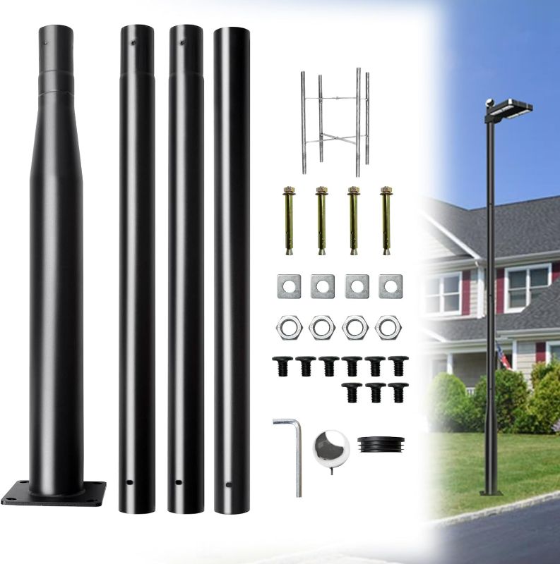 Photo 1 of Street Light Pole 13Ft,Street Light Poles for Outdoor Lighting, Solar Street Light Pole Accessory for Street, Patio, Backyard, Basketball Court, Park