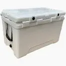 Photo 1 of Monoprice Portable Wheeled Emperor Cooler 50 Liter Cooler, White, Built?in Bottle Opener, For Beach Trips, BBQs, Camping, Fishing, Picnics, Tailgating, Pool Parties - Pure Outdoor Collection