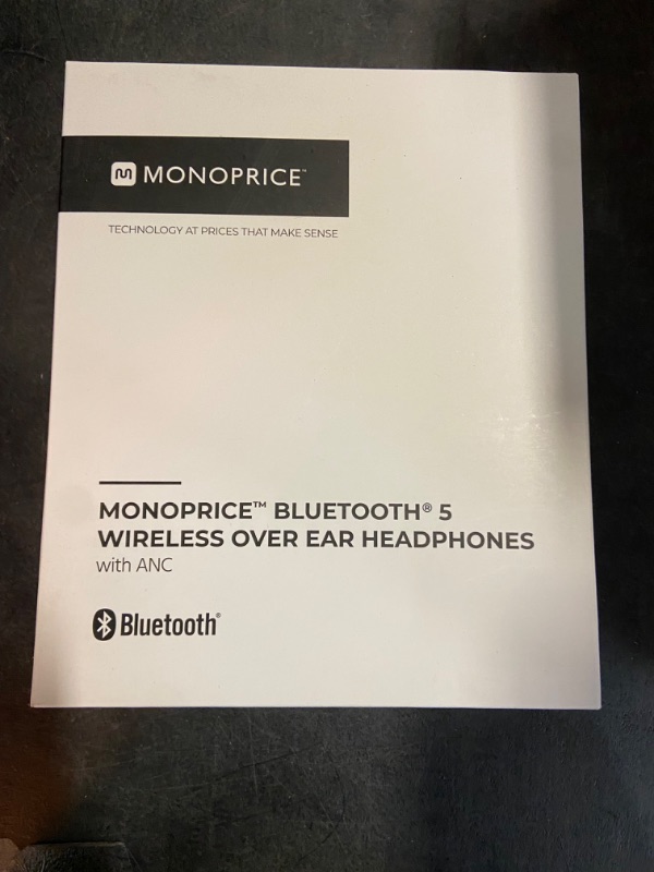 Photo 3 of Monoprice Wireless Over Ear Headphones - Active Noise Cancelling (ANC) Bluetooth 5.0, Extended Playtime, Qualcomm aptX Audio, 40mm Drivers, Black