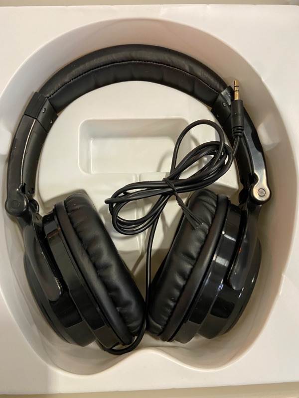 Photo 1 of Monoprice Hi-Fi Lightweight On-Ear Headphones - with in-Line Play/Pause Controls and Built-in Microphone, Black