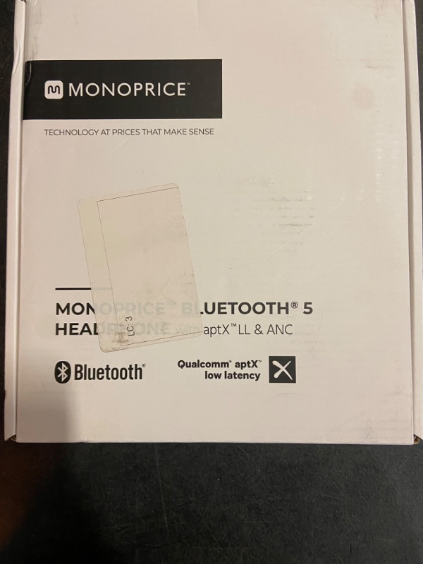 Photo 3 of Monoprice Bluetooth Headphones with Active Noise Cancelling, 20H Playback/Talk Time, with The AAC, SBC, Qualcomm aptX, and Qualcomm aptX Low Latency Audio codecs,Black