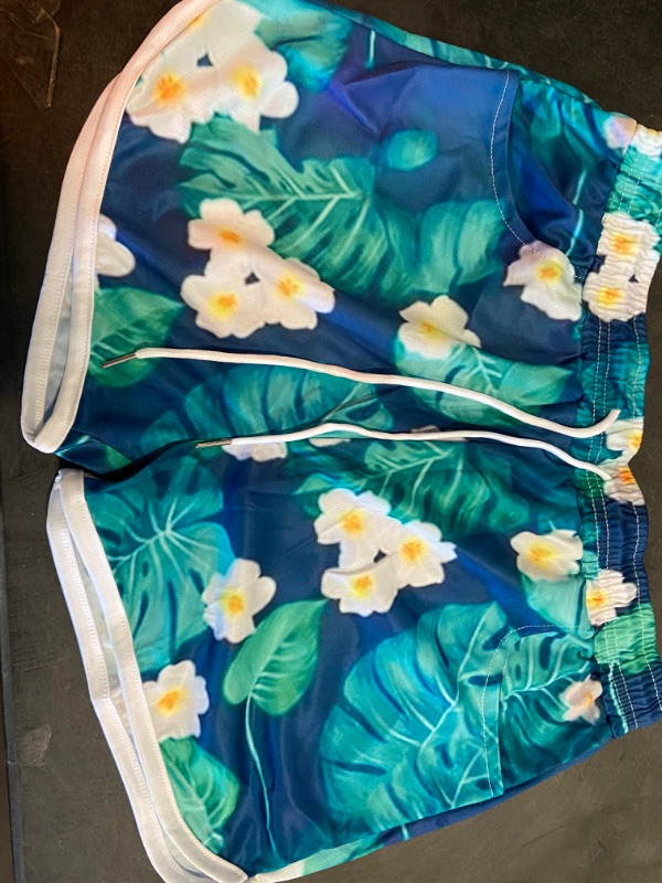 Photo 2 of  (SIZE XL) For G and PL Women Summer Floral Beach Boardshorts with Pockets Swim Trunks