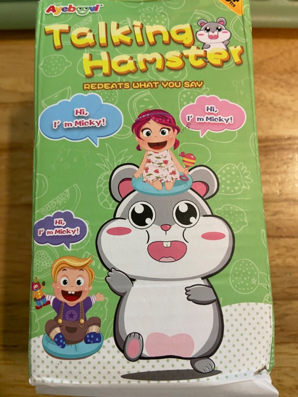 Photo 1 of Ayeboovi Toddler Toy Talking Hamster Repeats What You Say Baby Toys Gifts for Kids Fun Toys Retro Toys Plush Hamster Talking Toy Stocking Stuffers for 3 4 5 Years Old Boys Girls