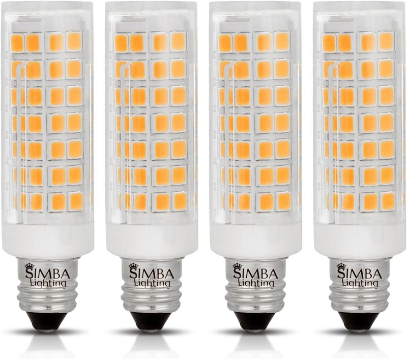 Photo 1 of Simba Lighting LED E11 T6 Mini-Candelabra JD Light Bulb 5W 40W to 50W Halogen Replacement (4 Pack) 88SMD2835 Corn JDE11 120V for Chandeliers, Sconce, Cabinet Lighting, Soft White 3000K, Dimmable