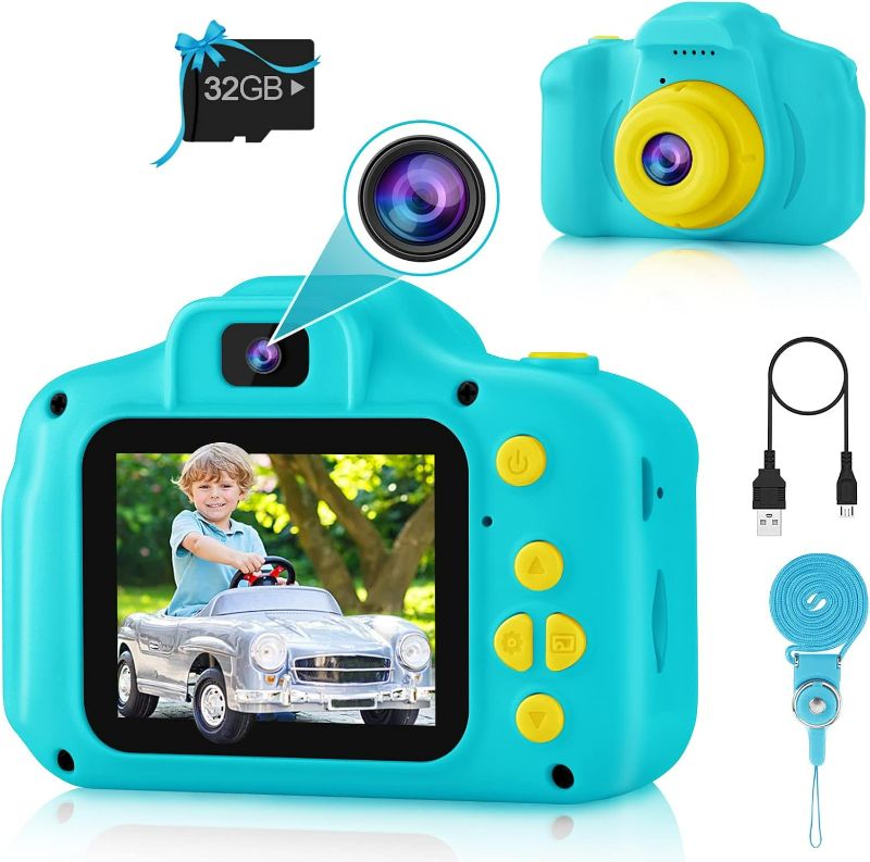 Photo 1 of PROGRACE Kids Camera Boys Gift - Dual Selfie Mini Children Camera Age 3 4 5 6 7 8 9 Year Old Toddler Birthday Gifts for Boys Toy Kids Digital Camera Kids Video Camera Recorder Blue