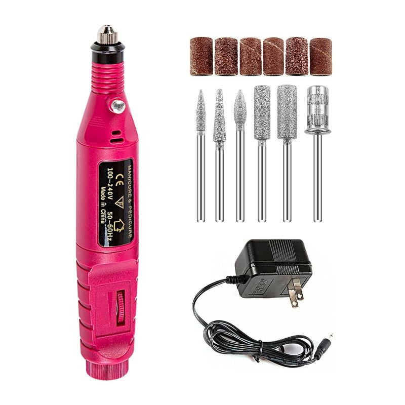 Photo 1 of Acrylic Nail Drill Kit Electric Nail File 20000 RPM Portable Electric Nail Drill Bits, Gel Remover Nail Tools, Nail Polishing Machine Pedicure Set