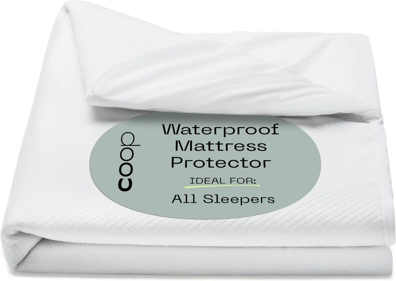 Photo 1 of Coop Home Goods Ultra Tech Waterproof Mattress Protector King, Smooth Top Mattress Pad, Waterproof Mattress Cover, Up to 18 Inches Deep, Machine Washable Mattress Topper, Noiseless Comfort