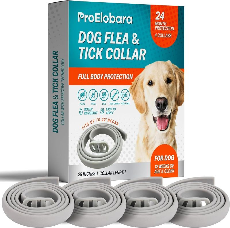 Photo 1 of Dog Flea Tick Prevention Collar: Effective Flea Collar and Prevention for Dogs - Safe Dog Ticks Fleas Collars - Reliable Tick Flea Collars for Dogs - 24 Month Protection 4-Pack