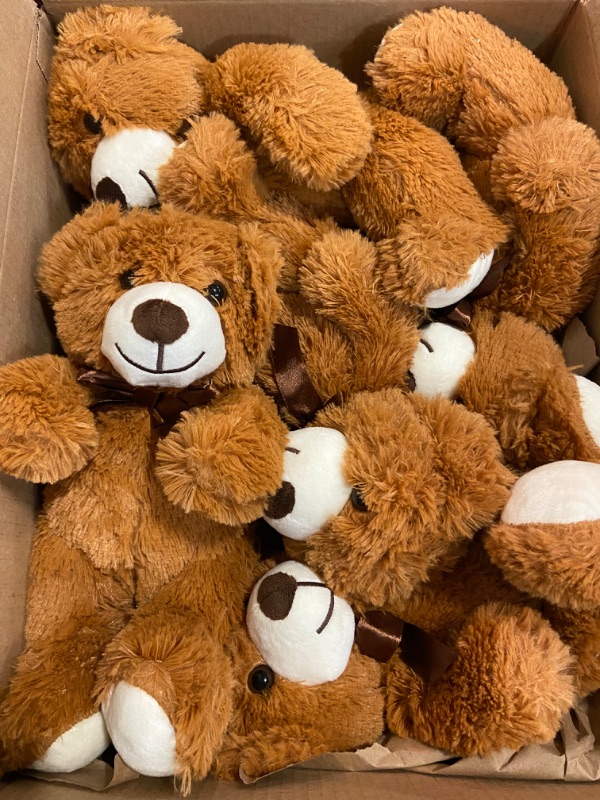 Photo 2 of 5 Pack Teddy Bears Bulk Teddy Bear Stuffed Animal Baby Shower Bear Plush Gifts for Christmas Valentine;s Day Mother's Day for Kids or Adults (5 Dark Brown)