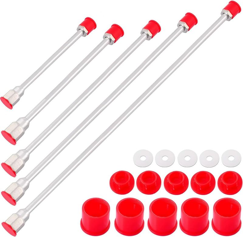 Photo 1 of 5 Pack Multi-Sizes Airless Paint Sprayer Tip Extension Pole Extension Rod with Red Guard, Airless Paint Sprayer Spray Gun Tip Extension Pole Rod (20CM/30CM/50CM/75CM/100CM)