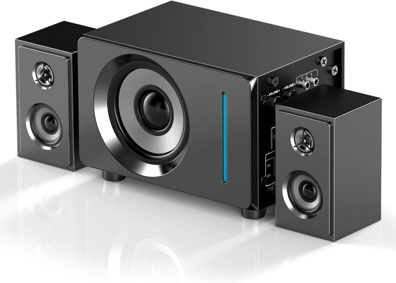 Photo 1 of MM1208 2.1 Multimedia Speaker System with 5.5 inches Subwoofer, Support 3.5mm Input, Wood Enclosure, 60W, Black