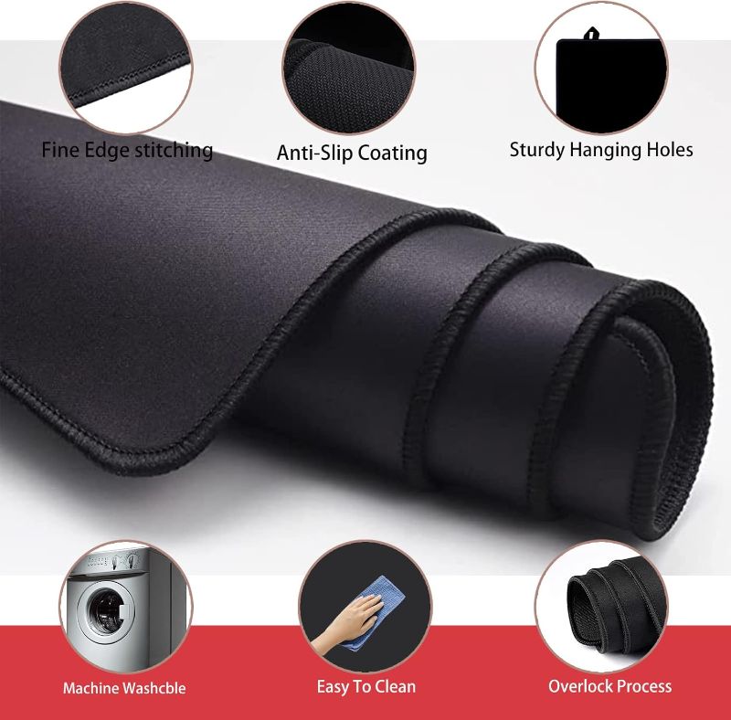 Photo 3 of Stove Cover Stove Covers For Electric Stoves Foldable Multi-purpose Top Protector Thick Natural Rubber Anti-Slip Coating Expands Usable Space (27.9x20 Black)