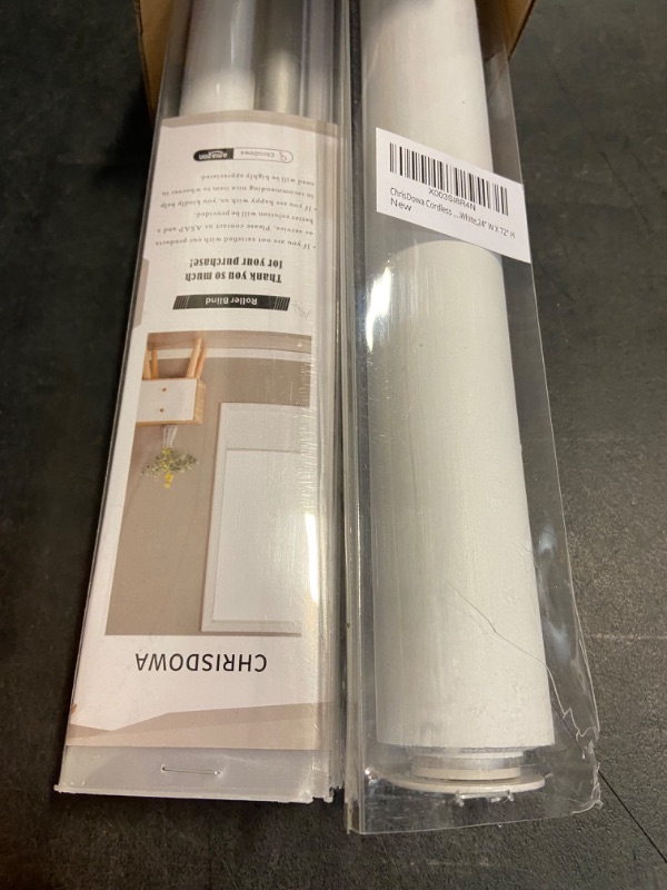 Photo 2 of ChrisDowa Cordless Free-Stop 100% Blackout Blinds for Windows, Roller Windows Shades with Thermal Insulated, UV Protection Fabric for Living Room, Office and Home. Easy to Install.White,24" W X 72" H (2 Pack)