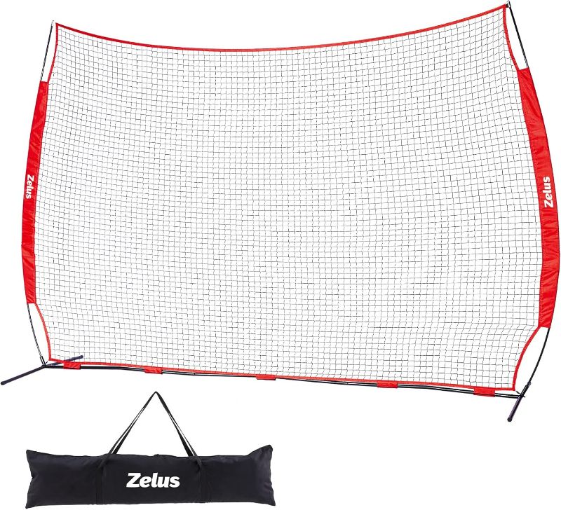 Photo 1 of 12x9ft / 16x10ft Barricade Backstop Net, Ball Sports Barrier Net, Practice Net for Baseball Softball Lacrosse Soccer Basketball and More