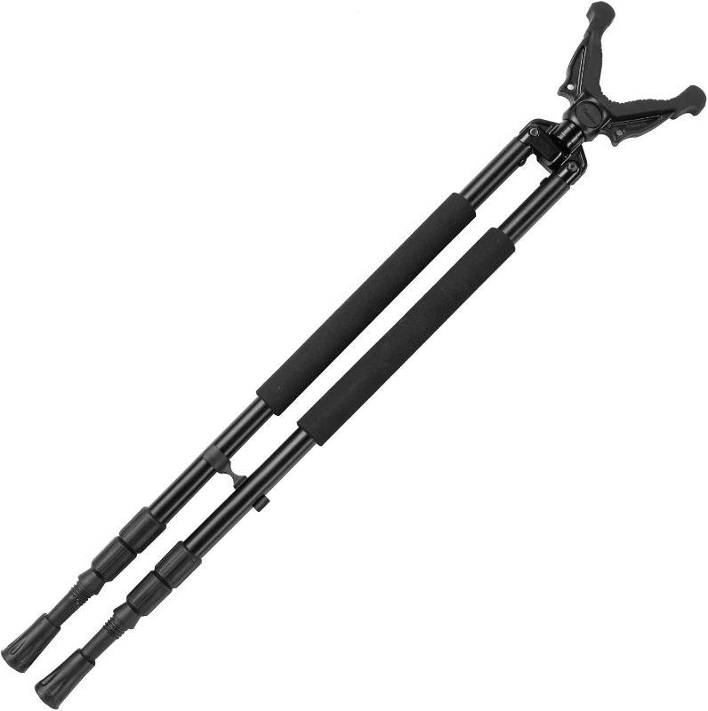 Photo 1 of Hunting Bipod, Shooting Tripod, Adjustable Shooting Bipod with 360° V Yoke Rest, Twist Lock, Lightweight Aluminum Frame, High Density Foam Handle and Spike Feet