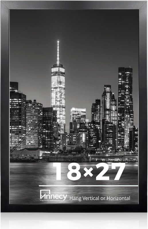 Photo 1 of Annecy 18x27 Picture Frame Black 1 Pack, 18 x 27 Picture Frame for Wall Decoration, Classic Black Minimalist Style Suitable for Decorating Houses, Offices, Hotels