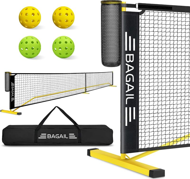 Photo 1 of BAGAIL Portable Pickleball Net Set, 22 FT Regulation Size Pickle Ball Net with Ball Collector, Carry Bag, Easy Setup for Outdoor Indoor Driveway 