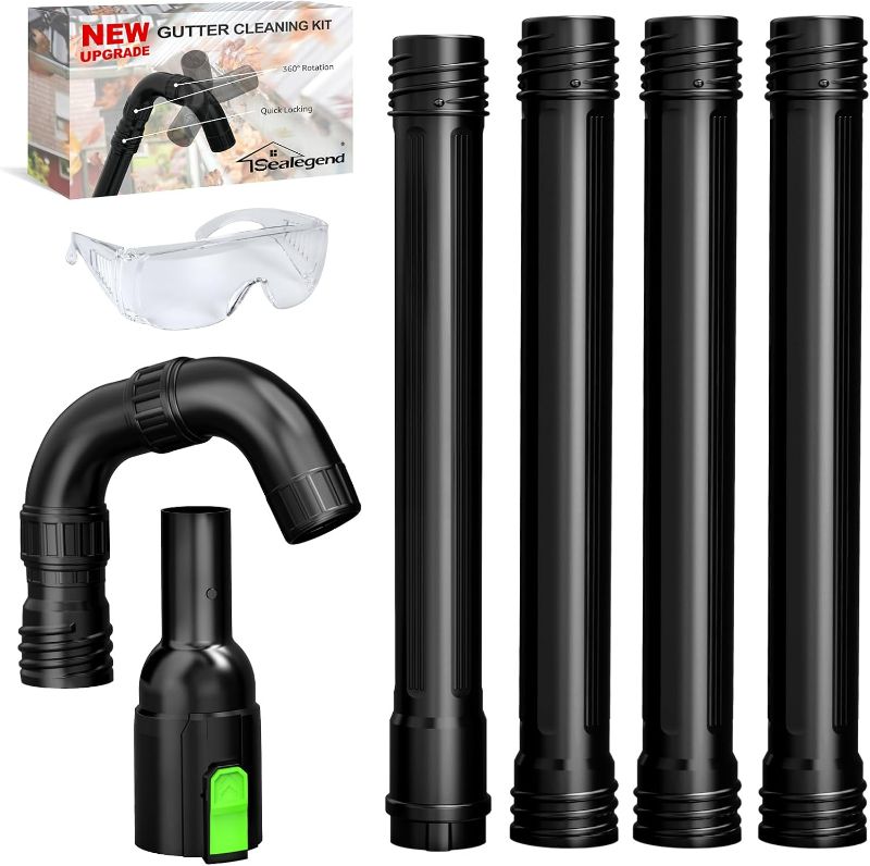 Photo 1 of Sealegend Gutter Cleaning Attachment Kit Compatible with EGO 530CFM, 580CFM, 575CFM, 650CFM, 615CFM, LBX6000 Leaf Blowers 360° Adjustable Nozzles Extends Up to 8.3FT for Safe, Efficient Cleaning