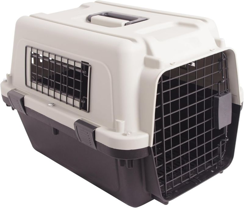 Photo 1 of Plastic Dog/Cat Crate Portable Travelling Pet Kennel Without Wheel for Dogs/Cats, Small, Tan