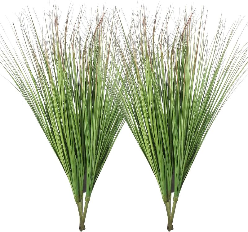 Photo 1 of 27 Inch Artificial Onion Grass Plants - Set of 6 Fake Plants for Home, Office, Garden Decor - Indoor Outdoor Faux Plants (6 pcs)