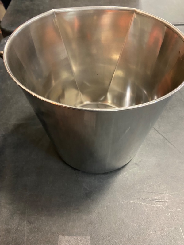 Photo 2 of 9 Quart Heavy Duty Stainless Steel Flat Side Bucket | Durable Food & Water Pail for Dogs, Cats, Kennels, Cages and Critter Crates | Multi-Purpose Bucket