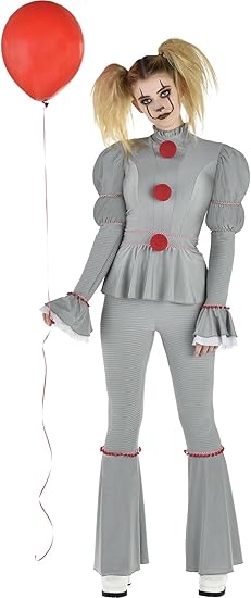 Photo 1 of M Party City Pennywise Costume for Adults, It Chapter Two - Scary Horror Costume Includes Top & Bell Bottom Leggings - Costumes for Halloween, Birthday Parties & Themed Events