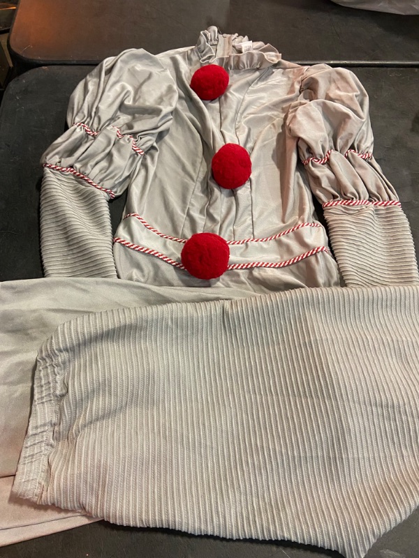 Photo 2 of M Party City Pennywise Costume for Adults, It Chapter Two - Scary Horror Costume Includes Top & Bell Bottom Leggings - Costumes for Halloween, Birthday Parties & Themed Events