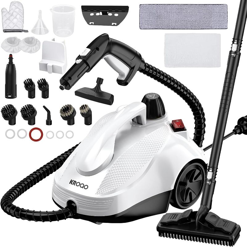 Photo 1 of Steam Cleaner, Steam Mop with 23 Accessories, Powerful Multipurpose Portable Steamer for Cleaning to Remove Grime, Grease, for Multi-Purpose and Multi-Surface Floors, 16.4ft Power Cord