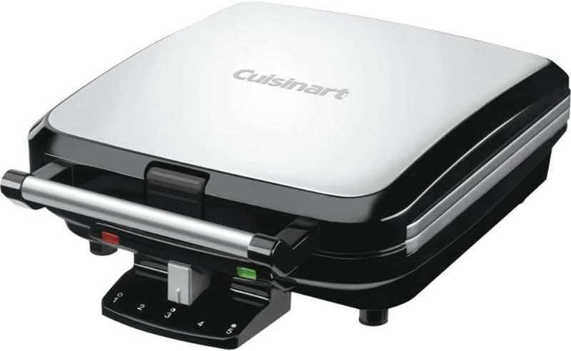 Photo 1 of Cuisinart 4-Slice Belgian Waffle Maker, Stainless Steel/Black, WAF-150P1