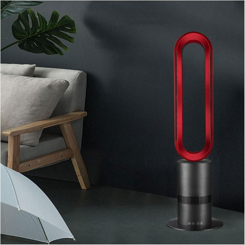 Photo 1 of Oscillating Tower Fan(31 In Floor Fan With Remote Control?Three-speed Heating And Ten-speed Cooling Timeable Pedestal Fan Bladeless Fan For Bedroom Children's Room Living Room Office(Red)