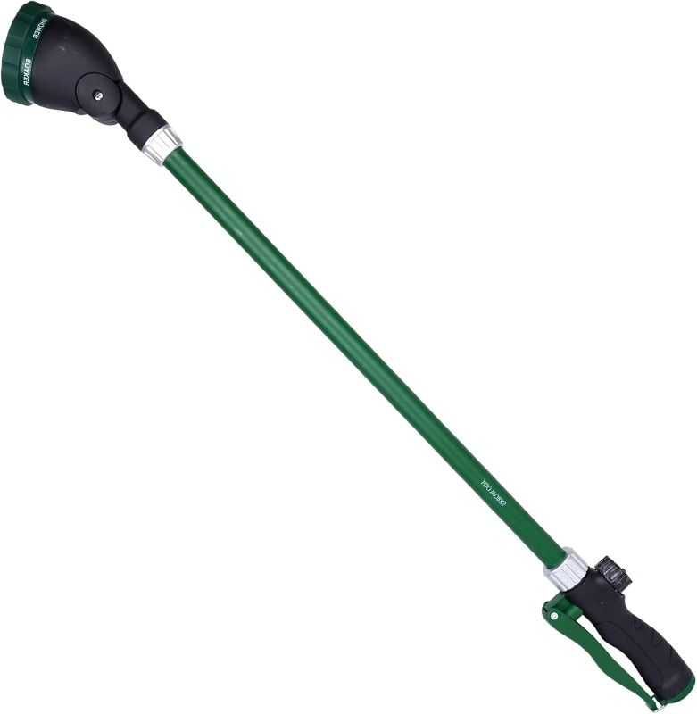 Photo 1 of Heavy Duty 28 Inch Watering Wand with Pivoting Head, Adjustable Garden Hose Water Sprayer Wand with Ergonomic Handle, Spray 6 Watering Patterns, Perfect for Watering Seedling Beds, Flowers