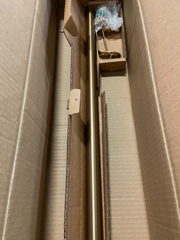 Photo 1 of Ivilon Drapery Window Curtain Rod - End Cap Style Design 1 Inch Pole. 28 to 48 Inch Color Warm Gold