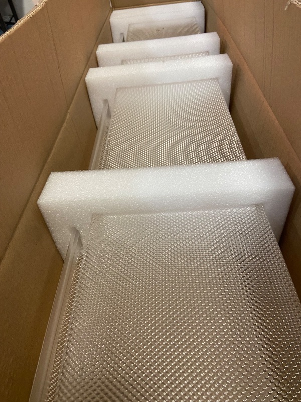 Photo 1 of KastLite DSB48 2 Bulb Wraparound Ceiling Light Lithonia Lens Replacement, 48" Prismatic Acrylic Overhead LED/Fluorescent Lamp Fixture Cover - 4' Flat Kitchen Garage Office & Classroom Lights Diffuser