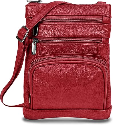 Photo 1 of Krediz leather Crossbody Purses for Women, Multi Pocket Crossbody Purse with Adjustable Strap, Soft & Durable Leather Purse